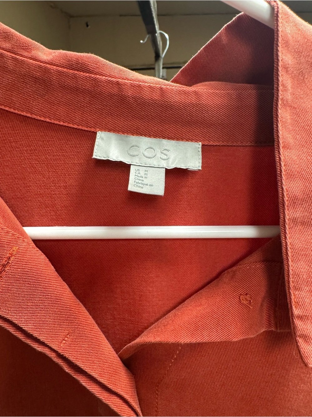 COS Rust-Red Collared Mini Dress - Picture 3 of 7